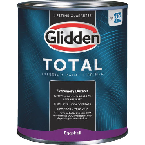 Glidden Total Interior Paint + Primer Eggshell White & Pastel Base Quart