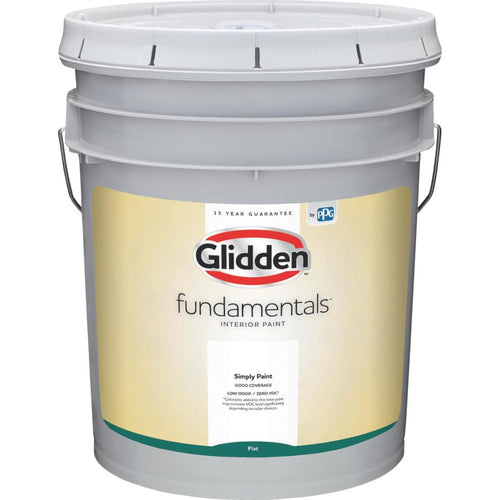 Glidden Fundamentals Interior Paint Flat White Pastel Base 5 Gallon