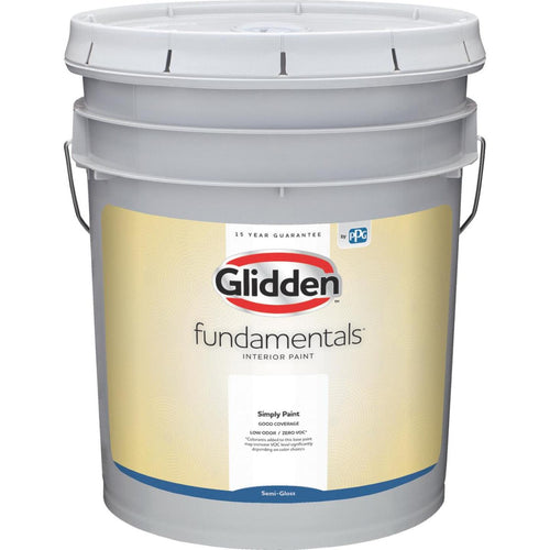 Glidden Fundamentals Interior Paint Semi-Gloss White & Pastel Base 5 Gallon