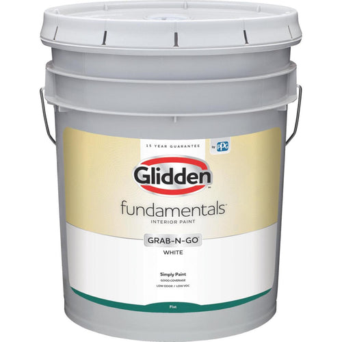 Glidden Fundamentals Grab-N-Go White Flat 5 Gallon