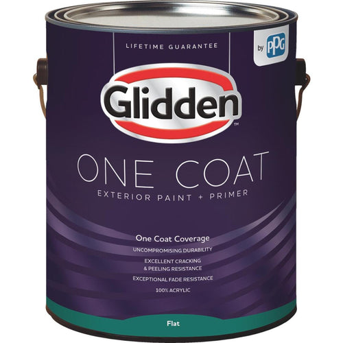 Glidden One Coat Exterior Paint + Primer Flat Midtone Base 1 Gallon
