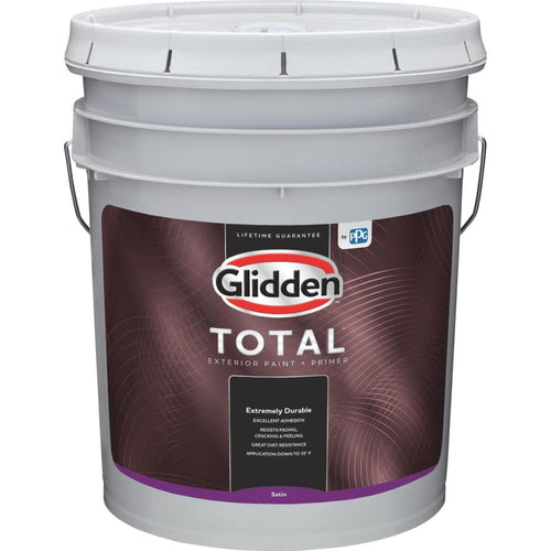 Glidden Total Exterior Paint + Primer Satin Midtone Base 5 Gallon