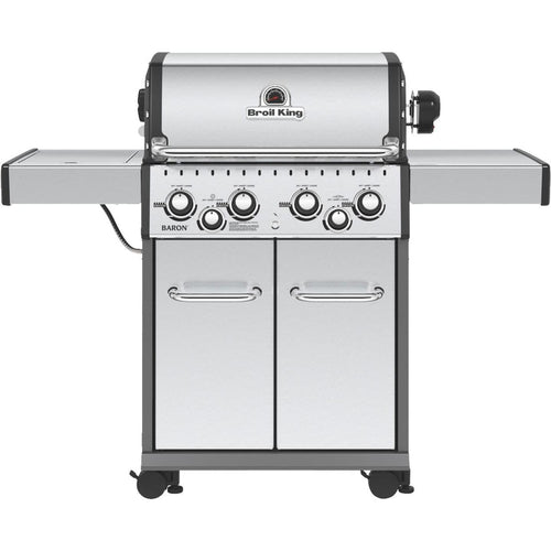 Broil King Baron S490 4-Burner Stainless Steel 40,000-BTU LP Gas Grill with 10,000-BTU Side -Burner