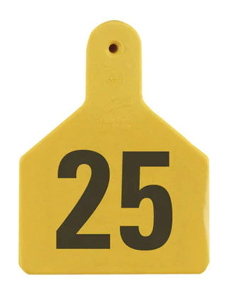 Z Tags Calf Ear Tags Yellow Numbered 1-25