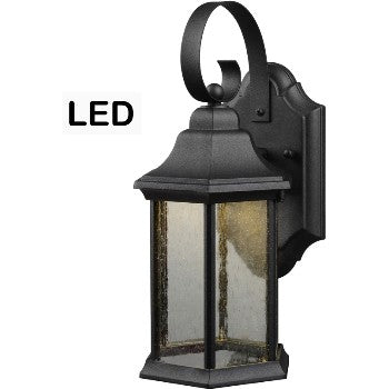 Hardware House 211932 Lantern Wall Fixture, Seedy Style ~ Black