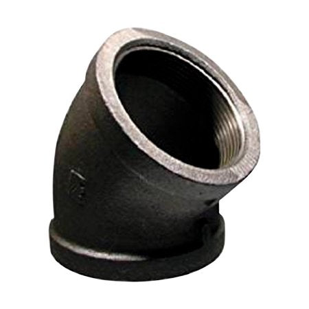 B & K Industries Black 45° Elbow 150# Malleable Iron Threaded Fittings 3