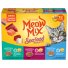 Meow Mix Chunks in Gravy Seafood Favorites Variety Pack