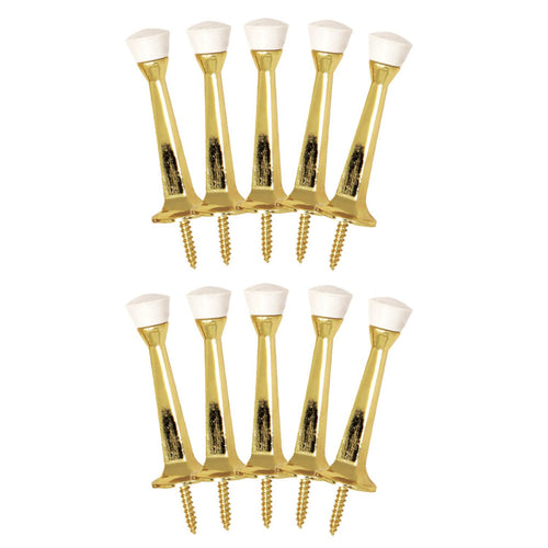 Design House Rigid Door Stop in Polished Brass, 3-Inch, 10-Pack