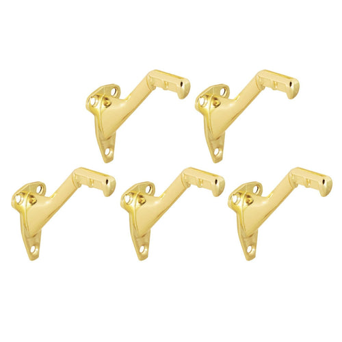 Design House Standard Handrail Bracket in Polished Brass, 5-Pack