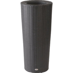 VISTA PLANTER ROUND RESIN WICKER W PLASTIC LINER