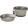 BEHRENS EMBOSSED AGED GALVANIZED BEV TUB & TRAY